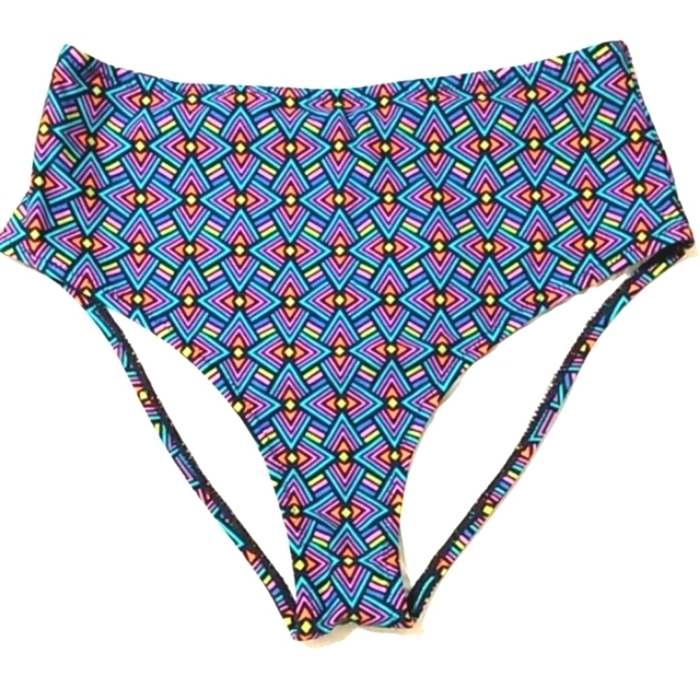CUPSHE HIGH-WAIST GEOMETRIC BIKINI BOTTOM SIZE MEDIUM NWT